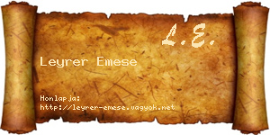 Leyrer Emese névjegykártya